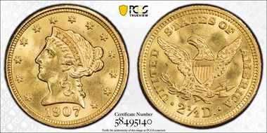 1907 $2.50 MS65