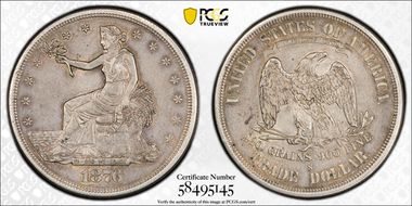 1876-S T$1 AU50