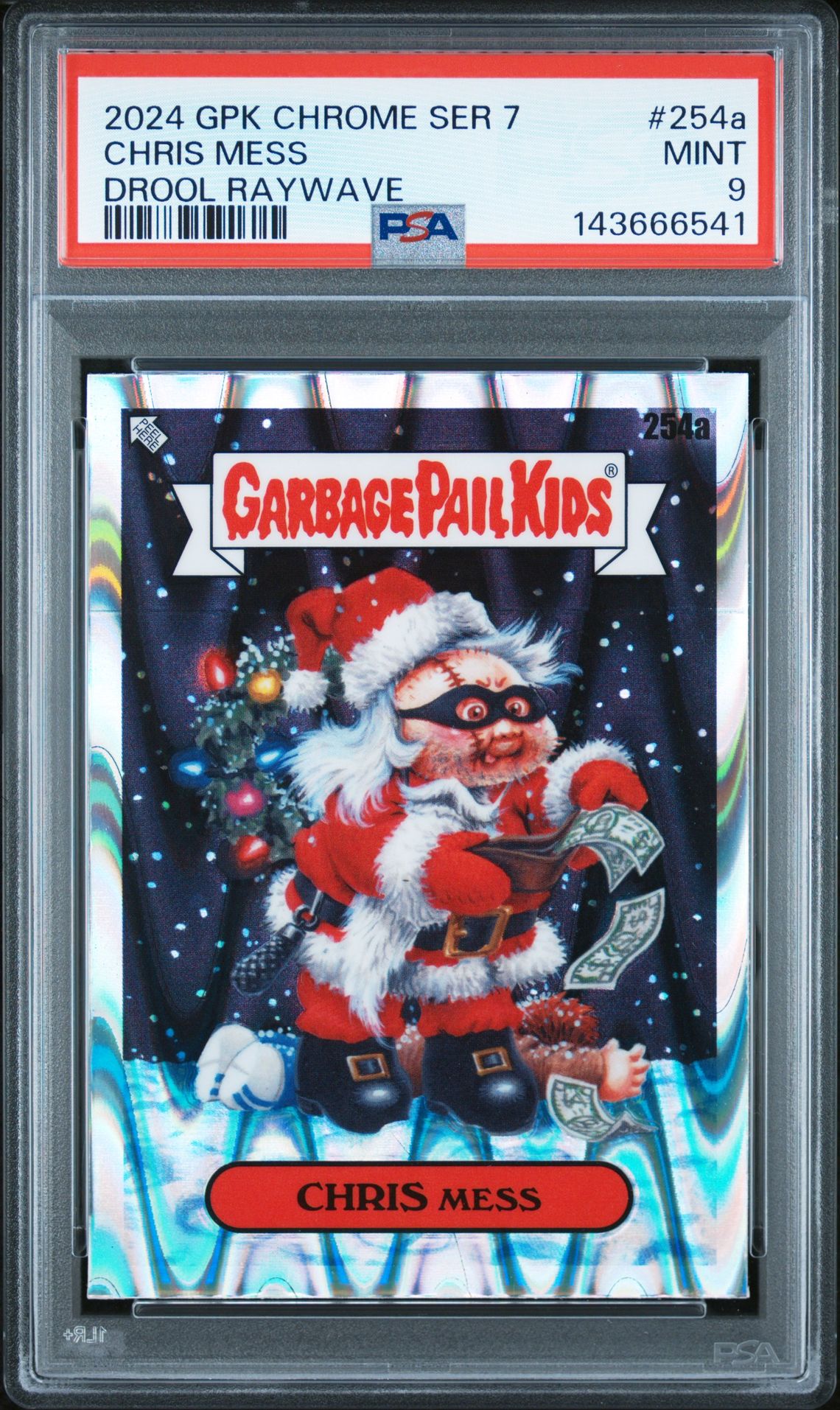 2024 Topps TOPPS CHROME GARBAGE PAIL KIDS ORIGINAL SERIES 7 DROOL RAYWAVE #254A Chris Mess front