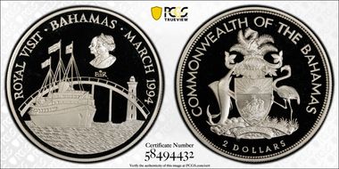 1994 $2 Royal Visit PR69DCAM