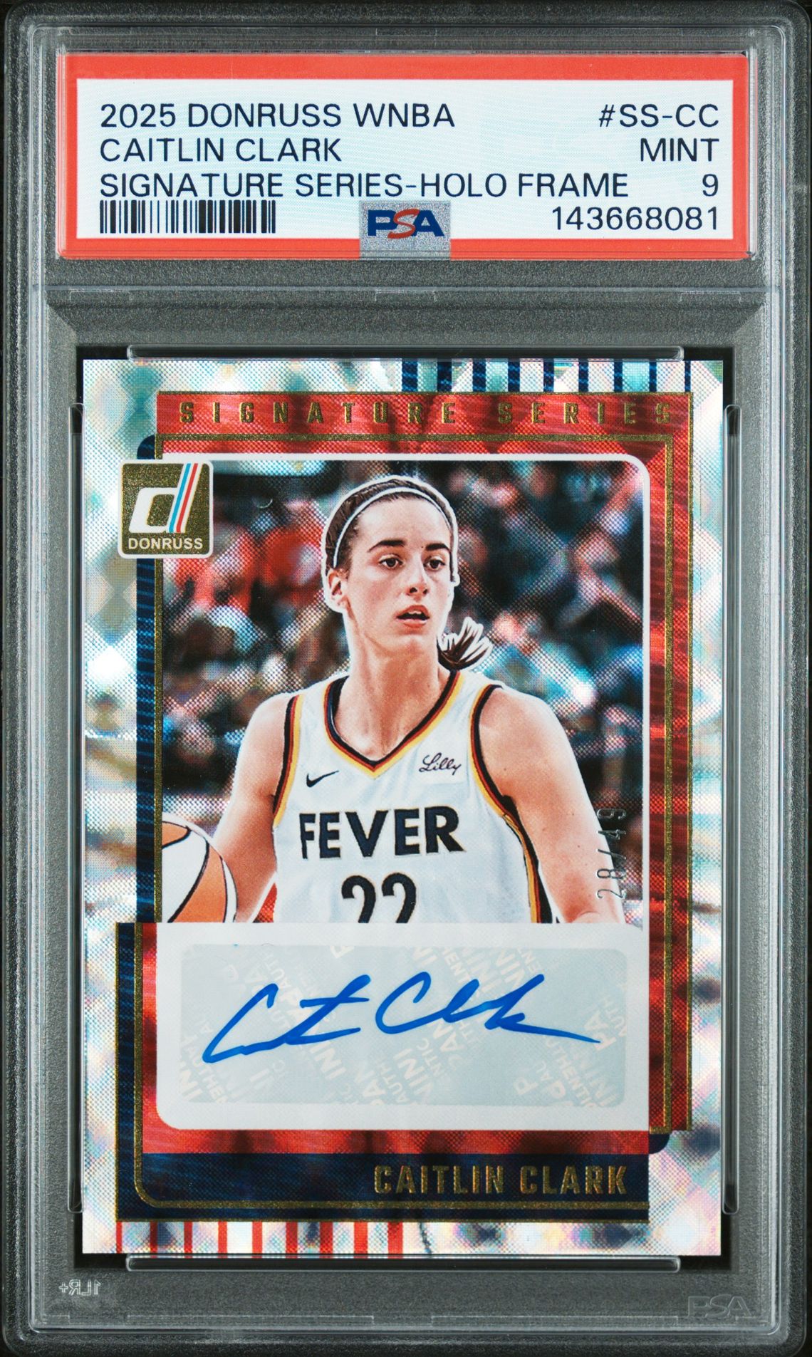 2025 Panini PANINI DONRUSS WNBA SIGNATURE SERIES HOLO FRAME #SS-CC Caitlin Clark front