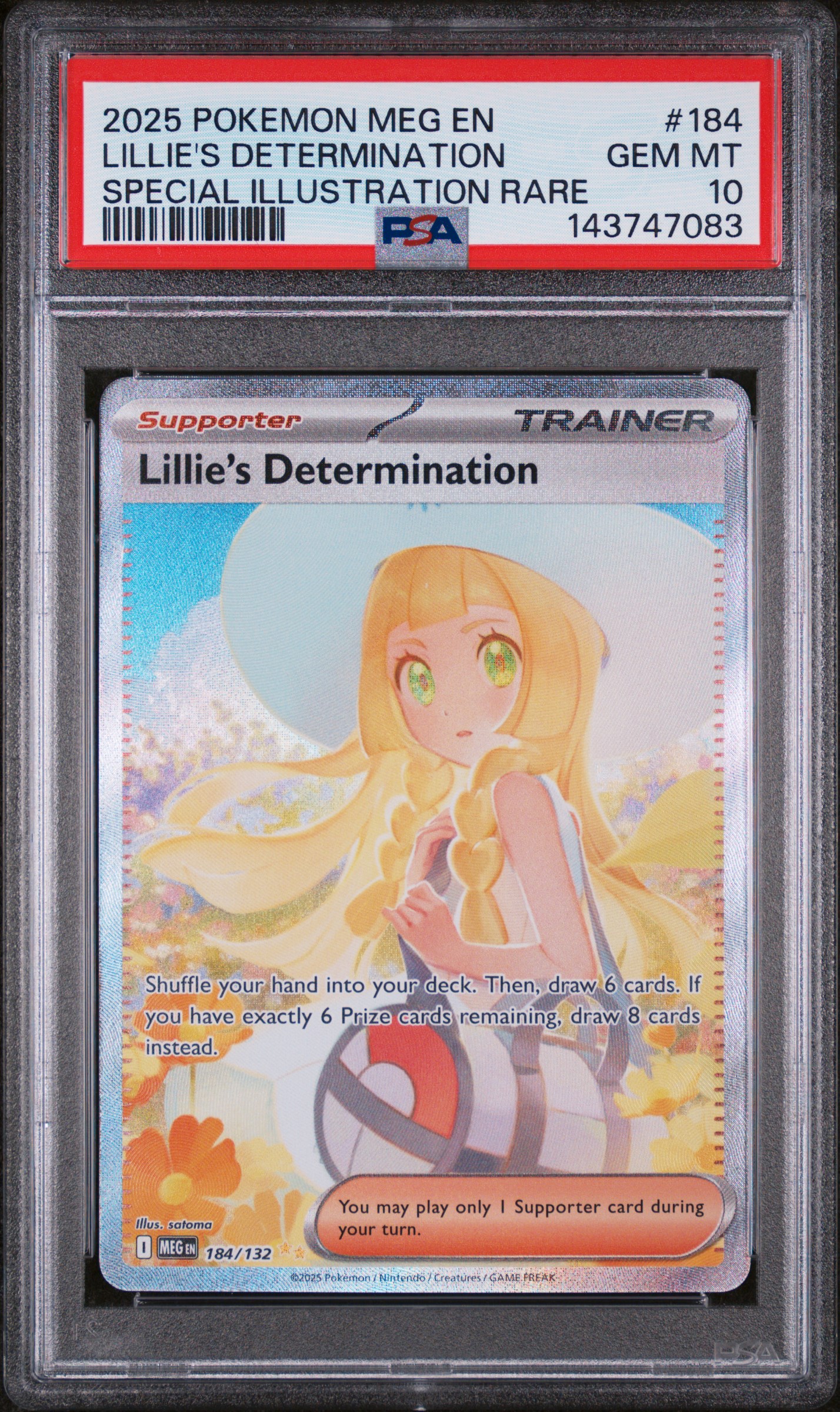 2025 #184 Lillie's Determination PSA 10 Meg EN-Mega Evolution