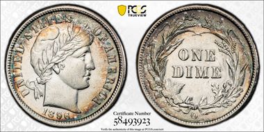 1896-O 10C AU58
