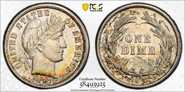 1897-S 10C AU58+