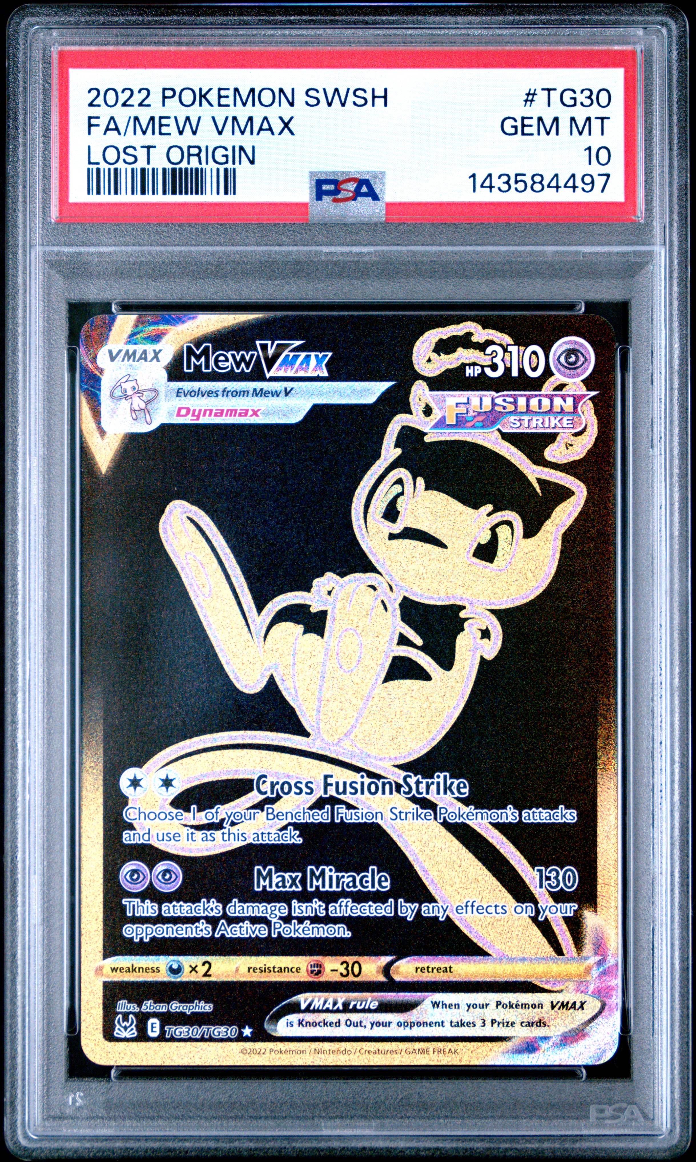 2022 #TG30 Full Art/Mew Vmax PSA 10 Sword & Shield Lost Origin
