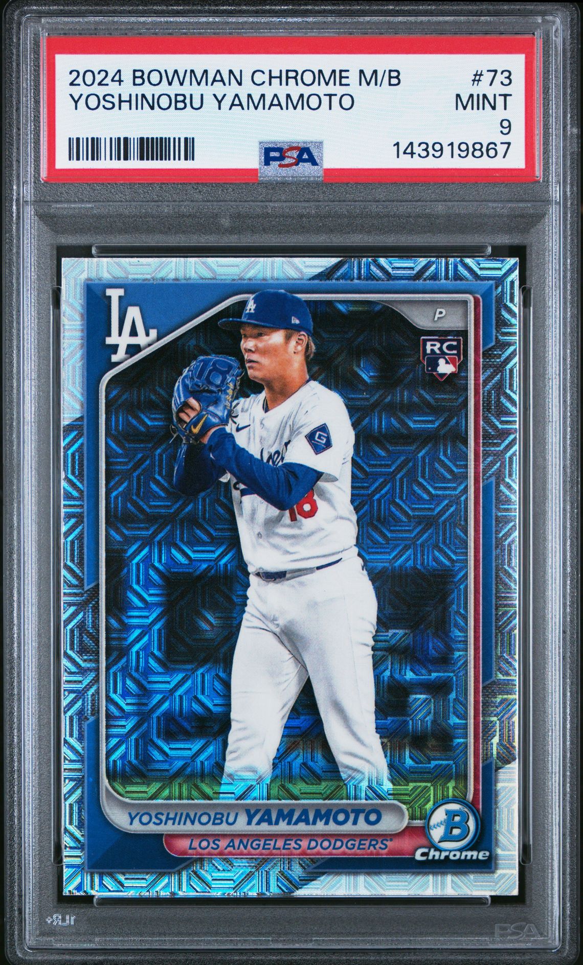 2024 Bowman Chrome Mega Box Yoshinobu Yamamoto #73 Mint 9 front