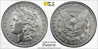 2025 $1 Morgan Dollar First Strike MS70
