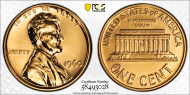 1960 1C Large Date PR67RD