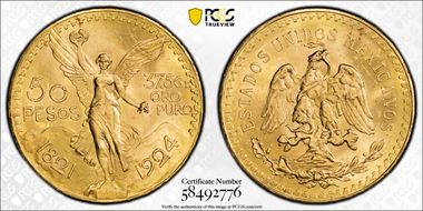 1924 50 Peso KM-481  Au MS64