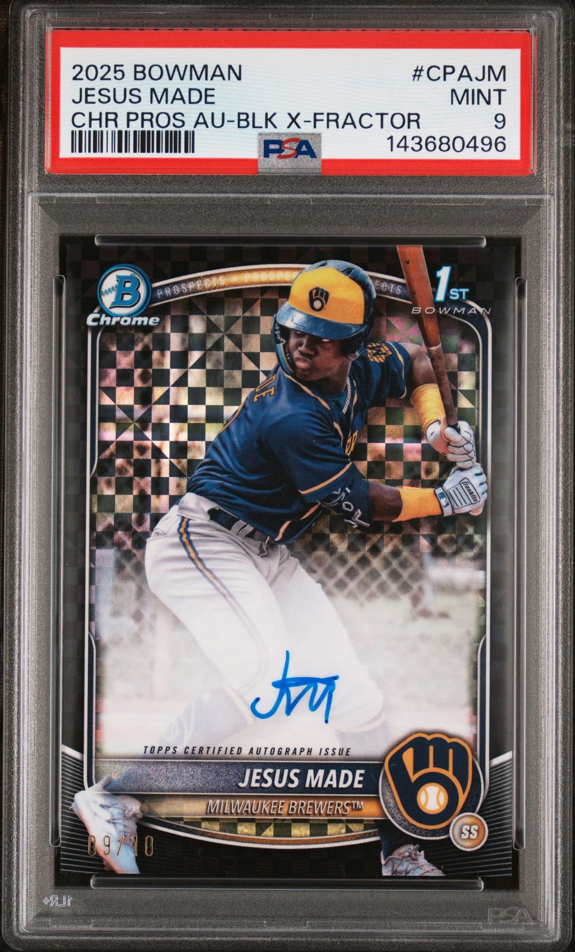2025 Bowman BOWMAN CHROME PROSPECT AUTOGRAPHS Xfractor #CPAJM Jesus Made front