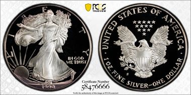1990-S $1 Silver Eagle PR68DCAM
