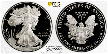 1993-P $1 Silver Eagle PR69DCAM