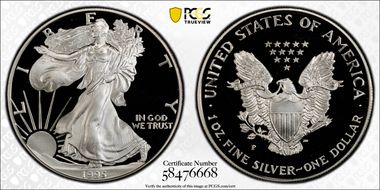 1995-P $1 Silver Eagle PR69DCAM