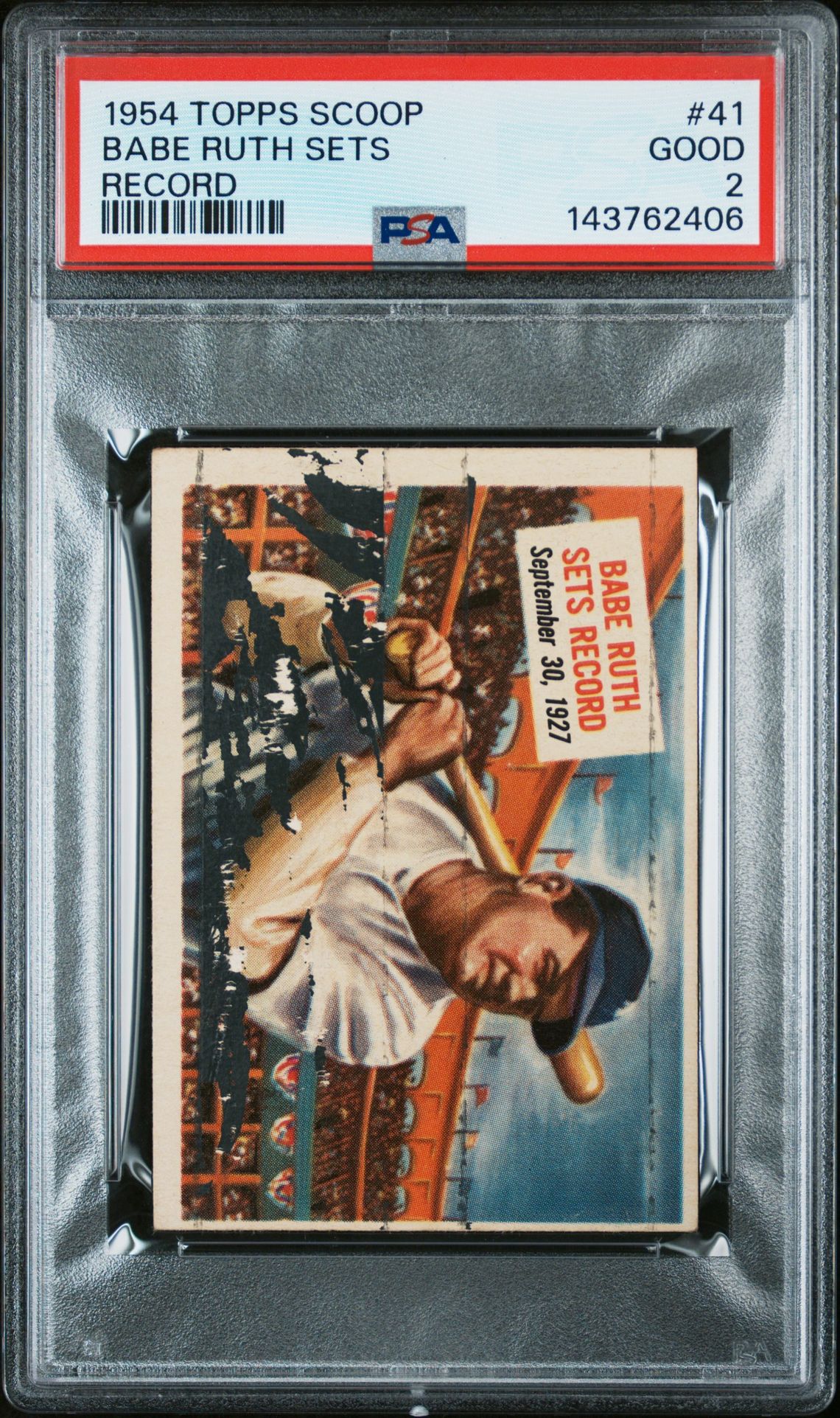 1954 Topps TOPPS SCOOP RECORD #41 Babe Ruth Sets front