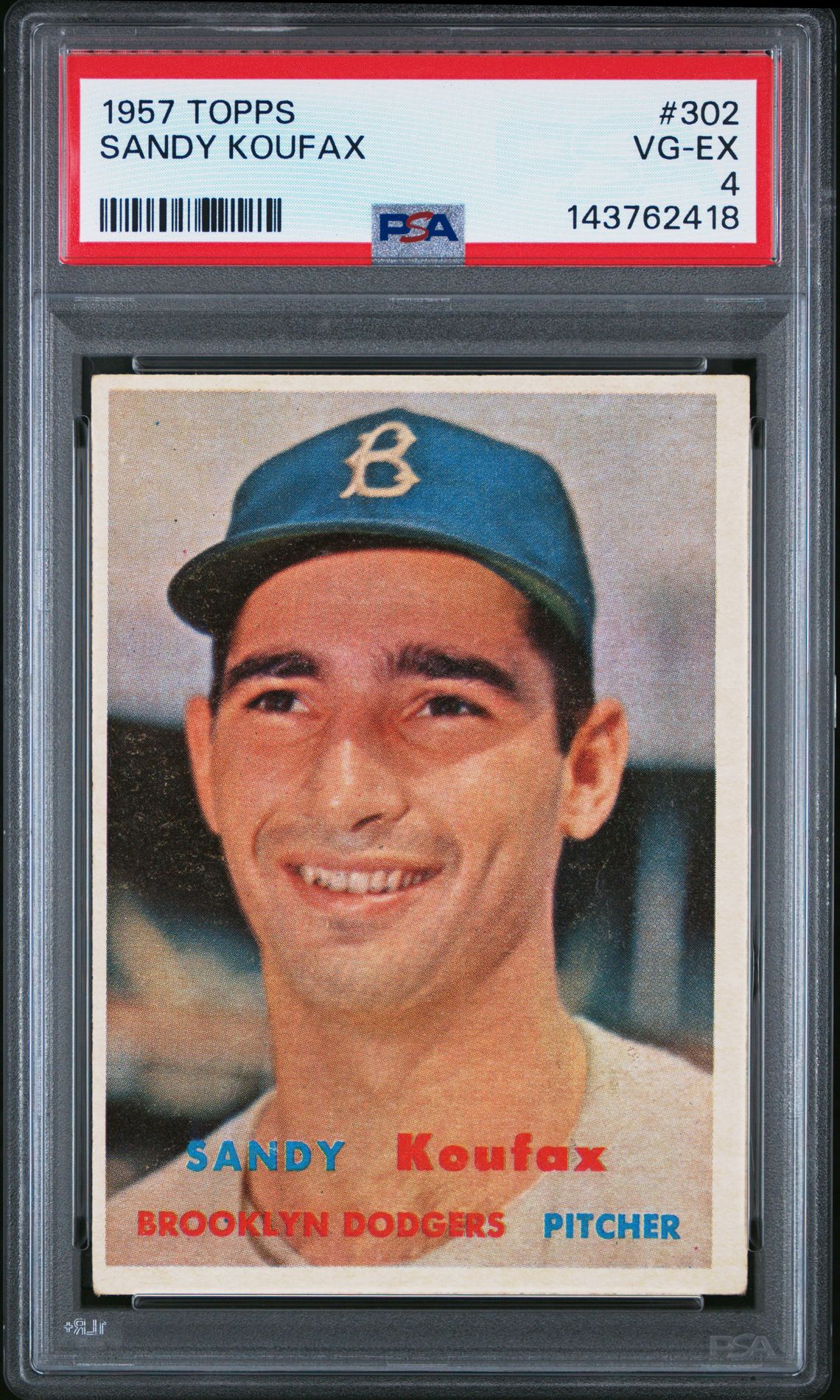 1957 Topps #302 Sandy Koufax front