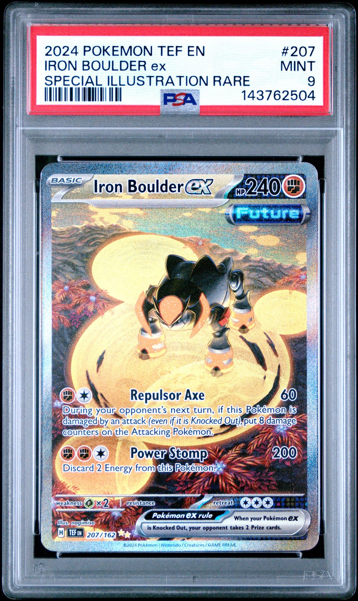 2024 Pokemon POKEMON TEF EN-TEMPORAL FORCES SPECIAL ILLUSTRATION RARE #207 Iron Boulder Ex front