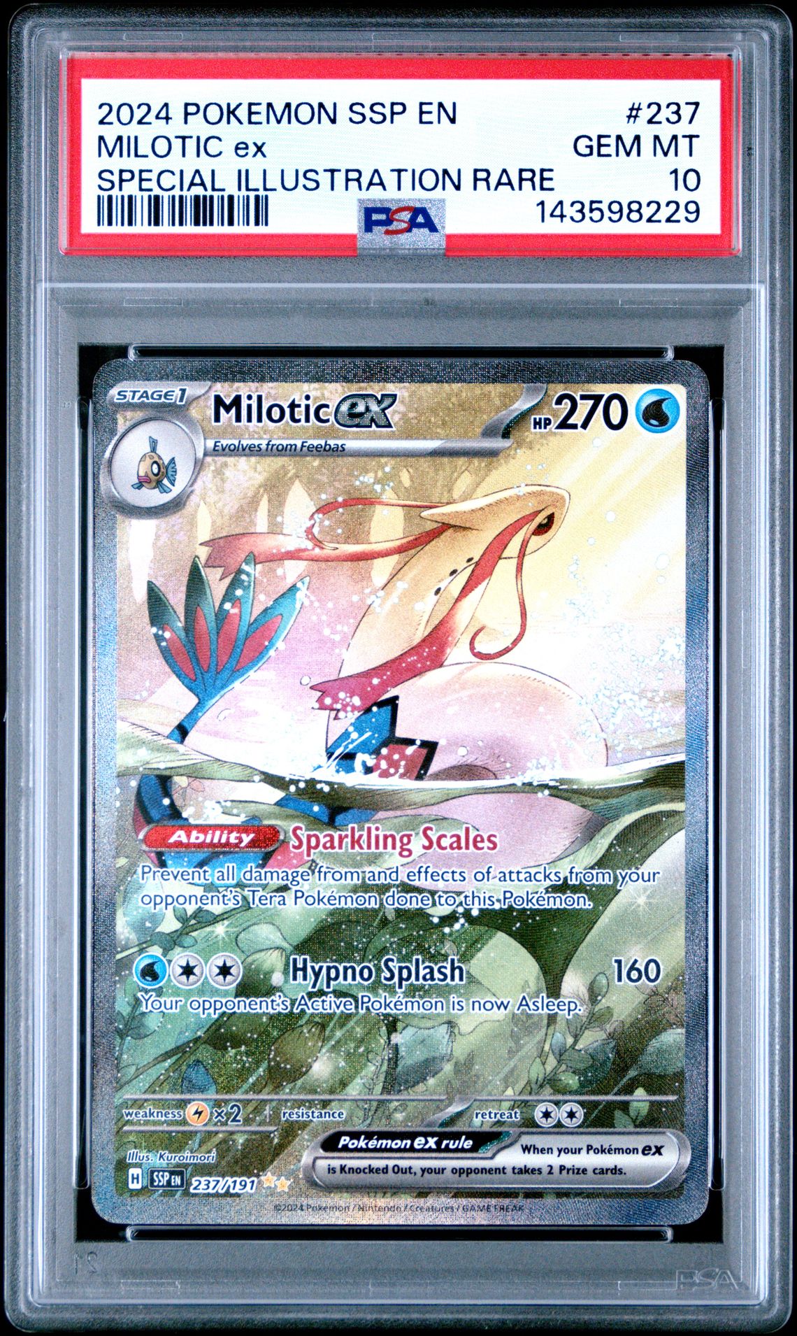 2024 Pokemon POKEMON SSP EN-SURGING SPARKS SPECIAL ILLUSTRATION RARE #237 Milotic Ex front