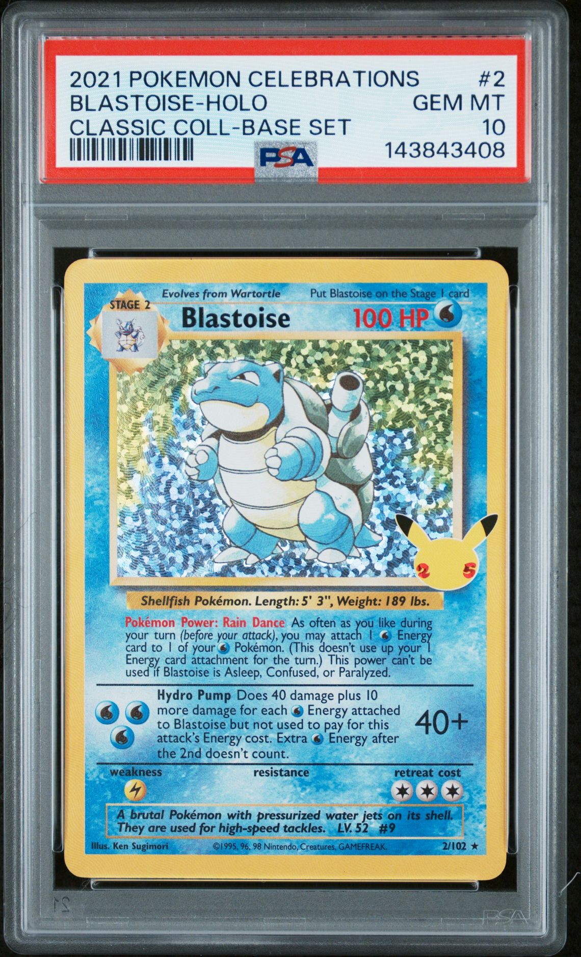2021 Pokemon POKEMON CELEBRATIONS CLASSIC COLLECTION CLASSIC COLL-BASE SET #2 Blastoise-Holo front