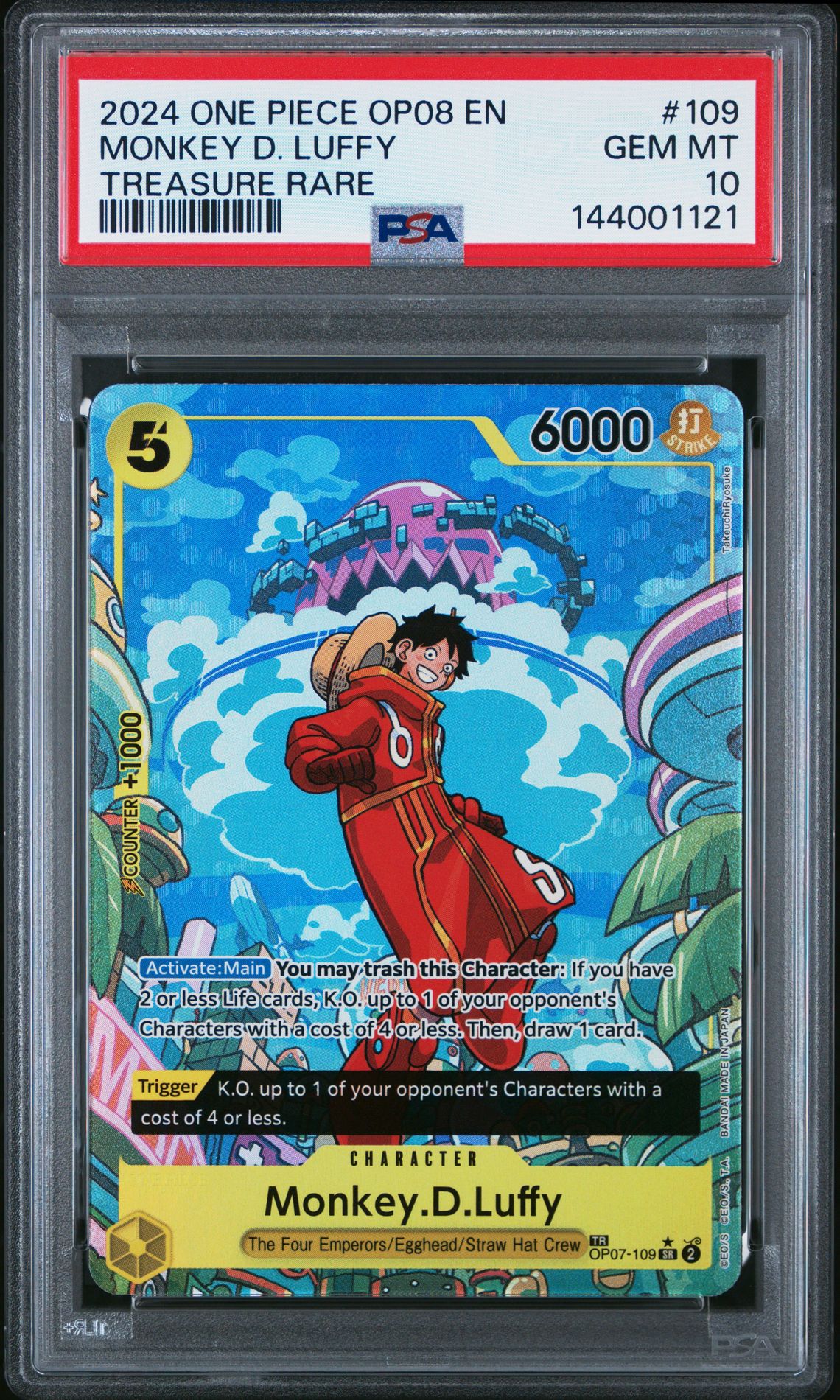 2024 One Piece ONE PIECE OP08-TWO LEGENDS TREASURE RARE #109 Monkey D. Luffy front