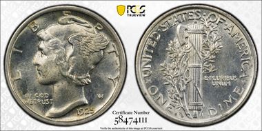 1925-D 10C MS63FB