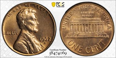 1962-D 1C MS67RD