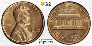1962-D 1C MS67RD