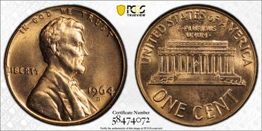 1964-D 1C MS67RD