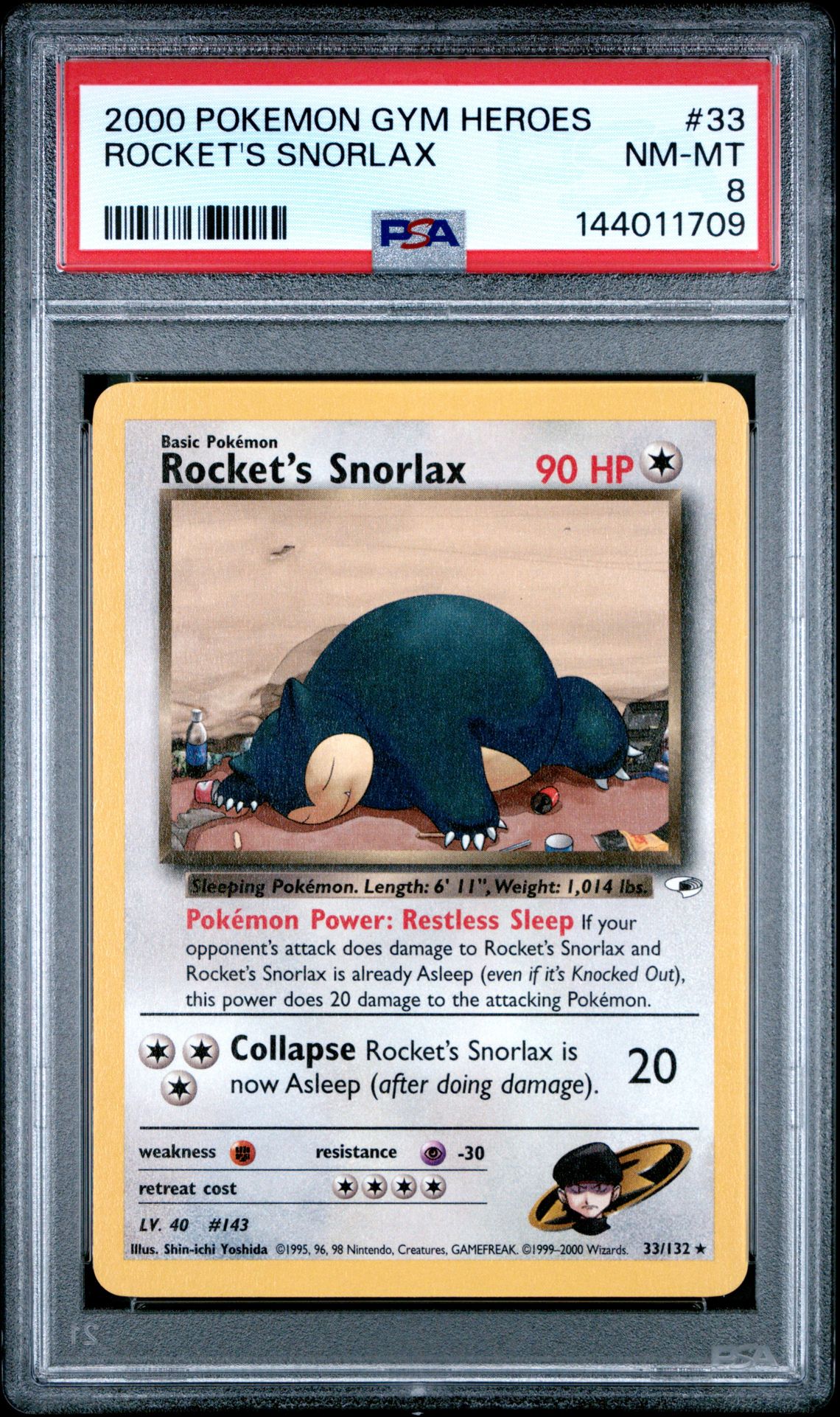 2000 POKEMON GYM HEROES #33 Rocket's Snorlax front