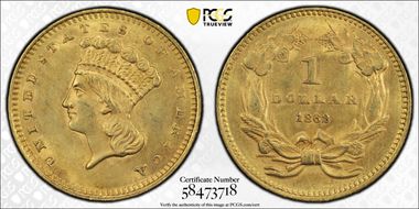 1862 G$1 MS62