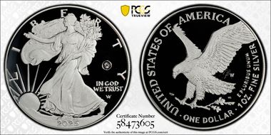 2025-W $1 Silver Eagle w/ Laser Privy PR68DCAM