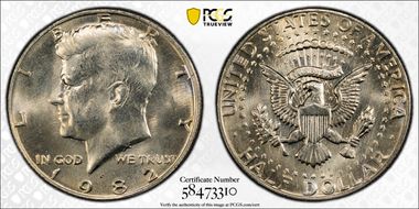 1982-P 50C No "FG" FS-901 MS67