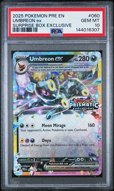 2025 Pokemon Prismatic Evolutions Surprise Box Exclusive #060 Umbreon Ex front