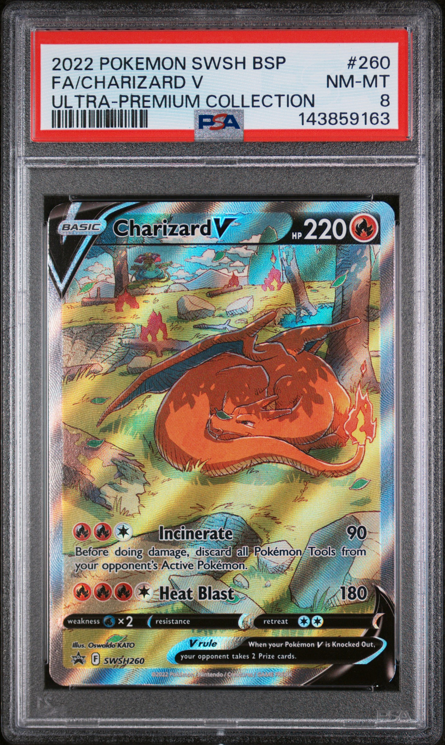 2022 #260 Full Art/Charizard V PSA 8 Swsh Black Star Promo Pokemon