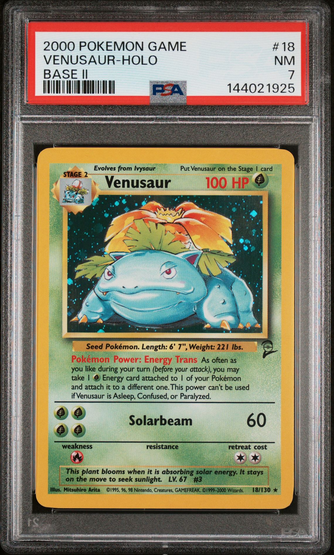 2000 Pokemon POKEMON GAME BASE II #18 Venusaur-Holo front