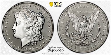 2025-S $1 Morgan Dollar Rev PR Two-Coin Reverse Proof Set First Strike PR70
