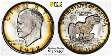1972-S $1 Silver PR68+ DCAM