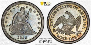 1839 25C No Drapery MS63
