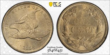 1858 1C Small Letters MS65
