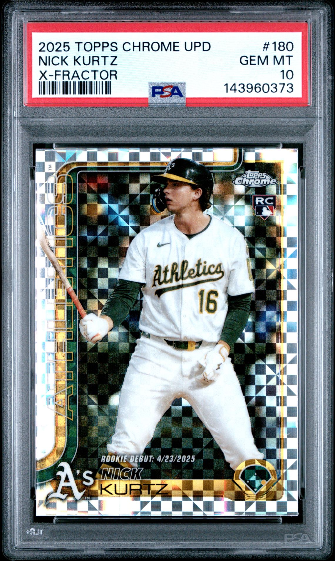2025 Topps Chrome Topps X-FRACTOR #180 Nick Kurtz front