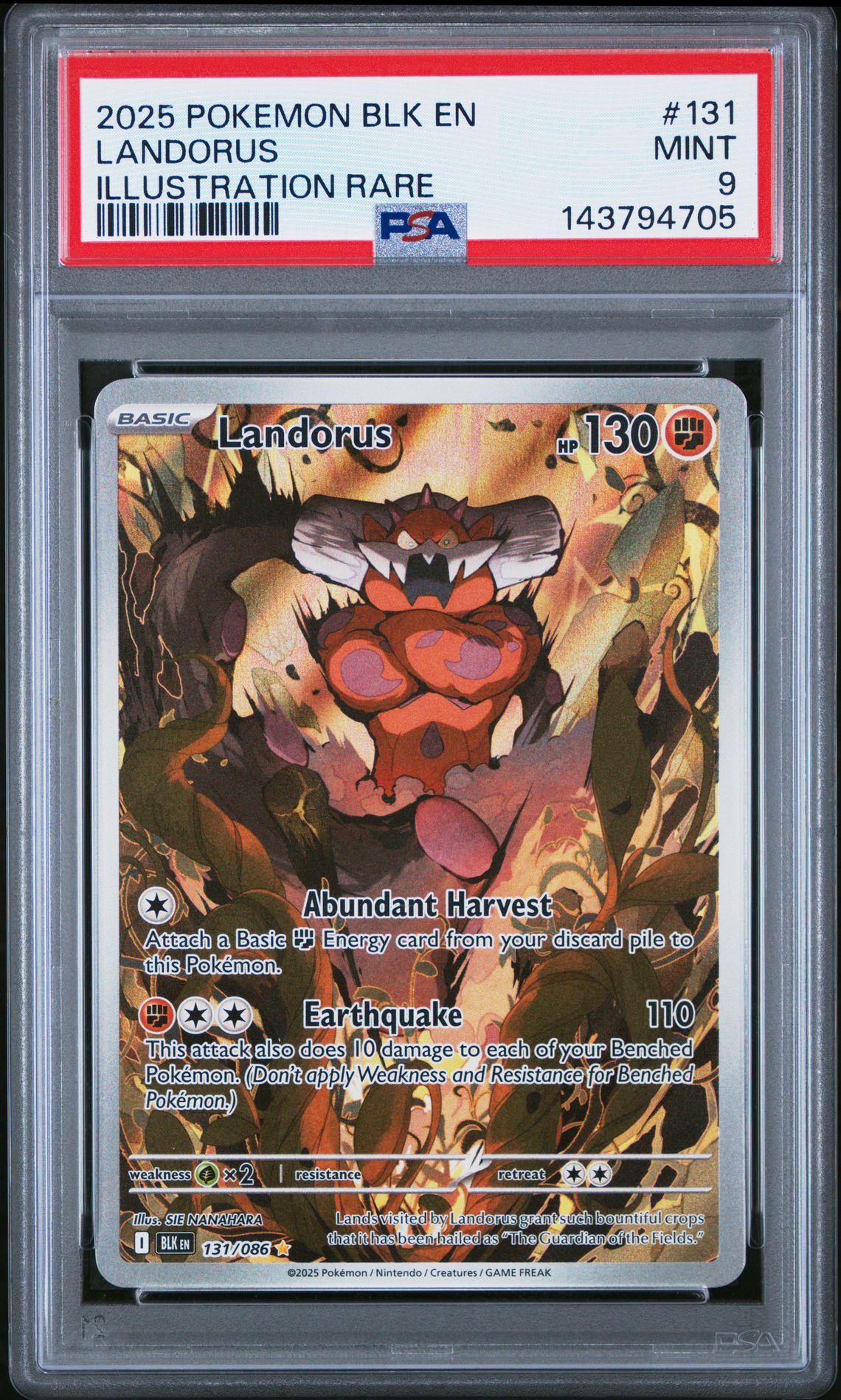 2025 Pokemon POKEMON BLK EN-BLACK BOLT ILLUSTRATION RARE #131 Landorus front