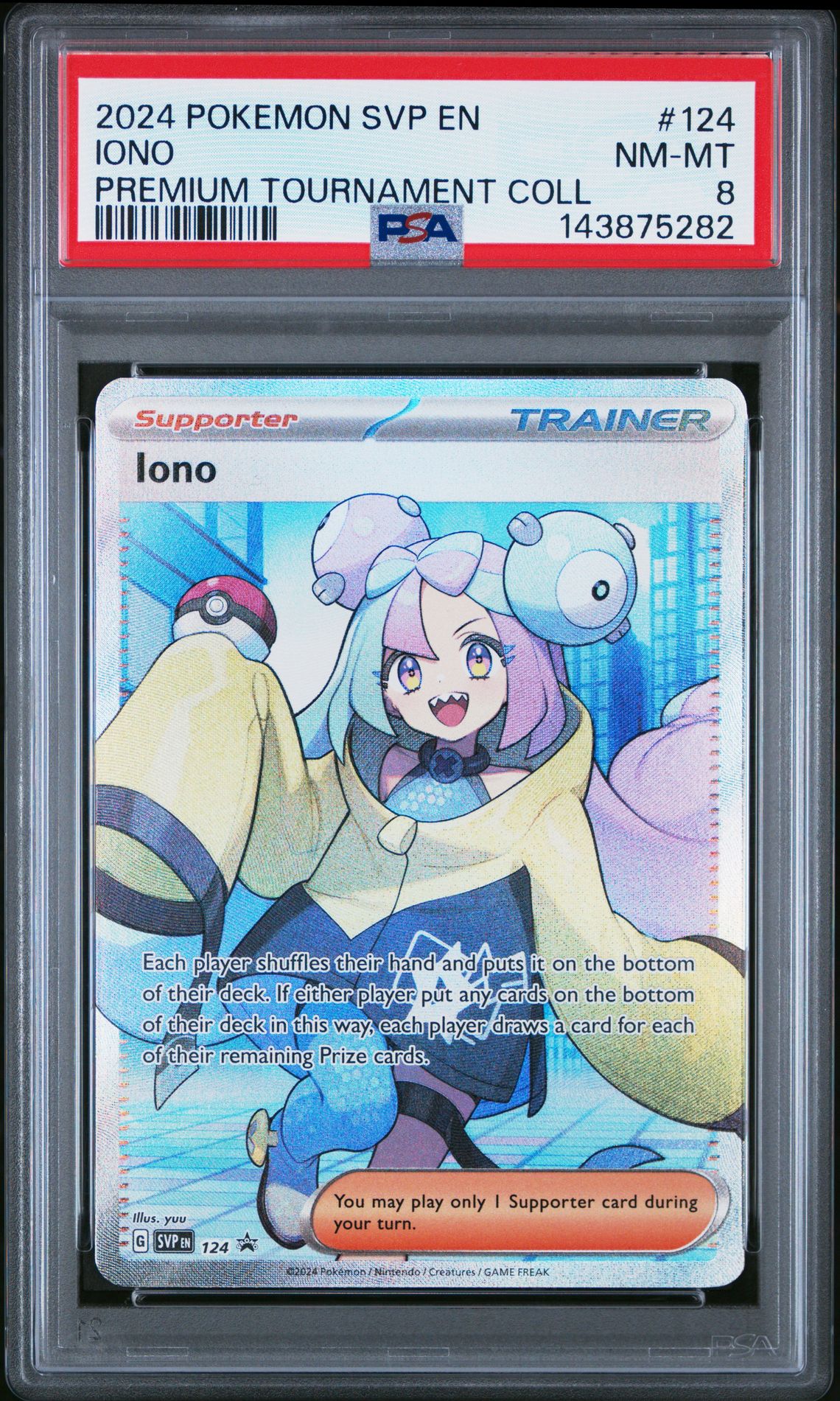 2024 Pokemon POKEMON SVP EN-SV BLACK STAR PROMO PREMIUM TOURNAMENT COLL #124 Iono front