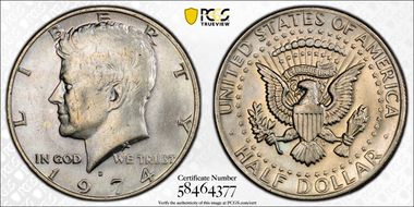 1974-D 50C Doubled Die Obverse MS64