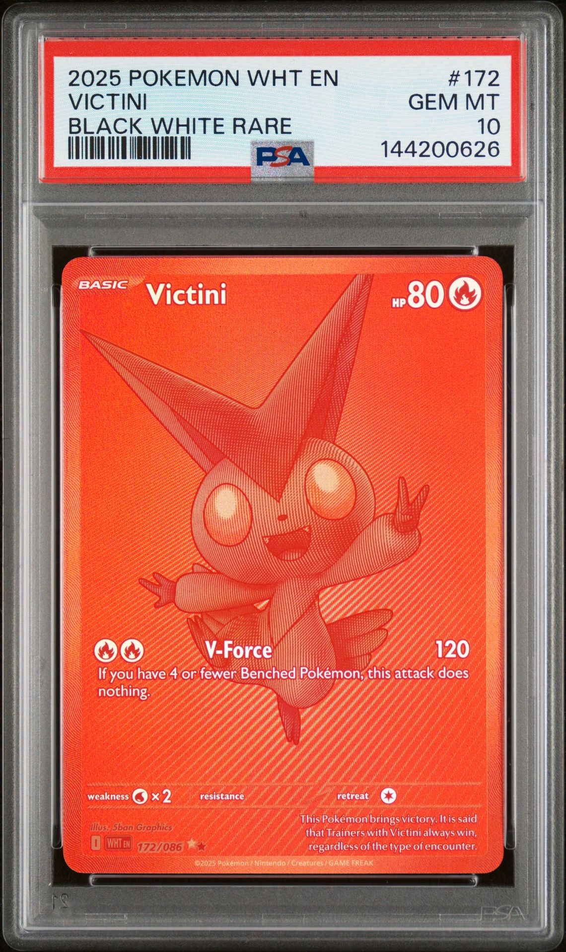 2025 Pokemon POKEMON WHT EN-WHITE FLARE Black #172 Victini front