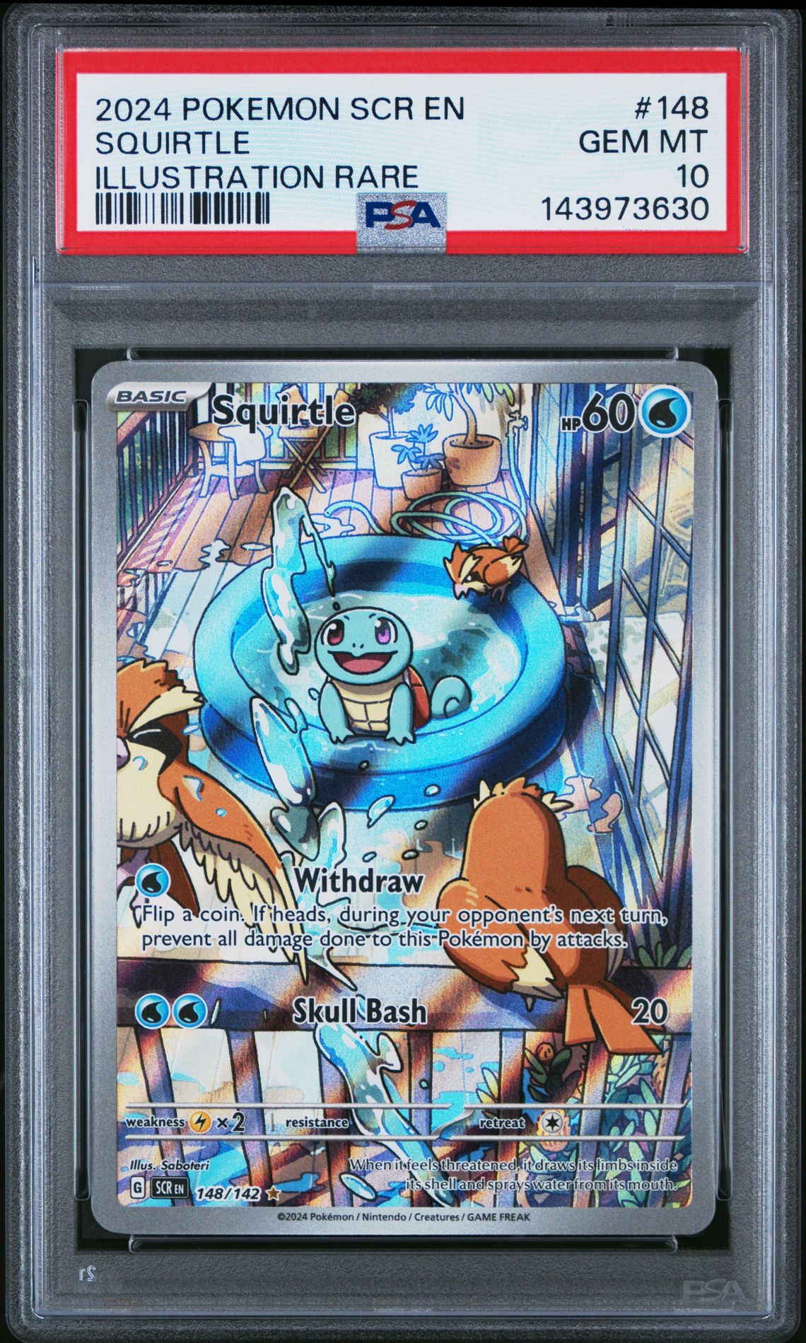 2024 Pokemon POKEMON SCR EN-STELLAR CROWN Illustration Rare #148 Squirtle front