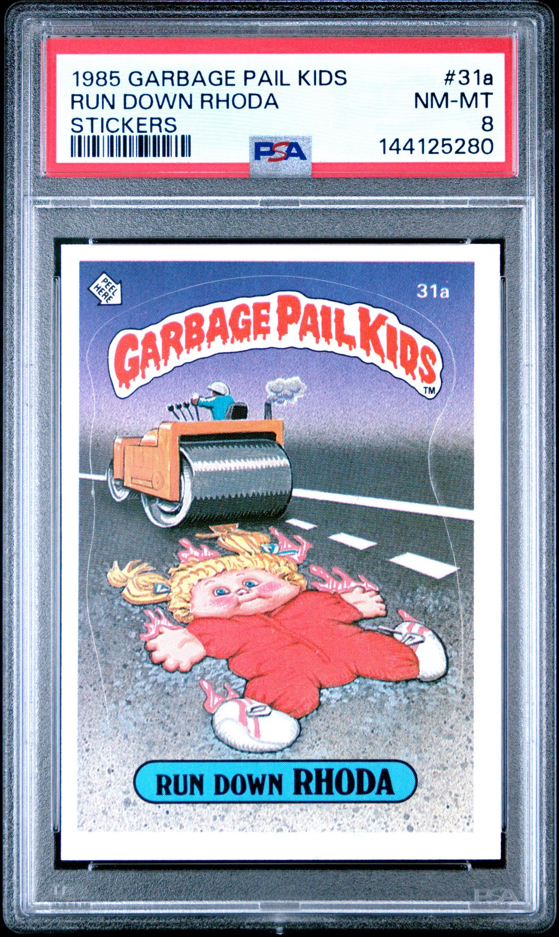 1985 Topps Garbage Pail Kids #31A Run Down Rhoda front