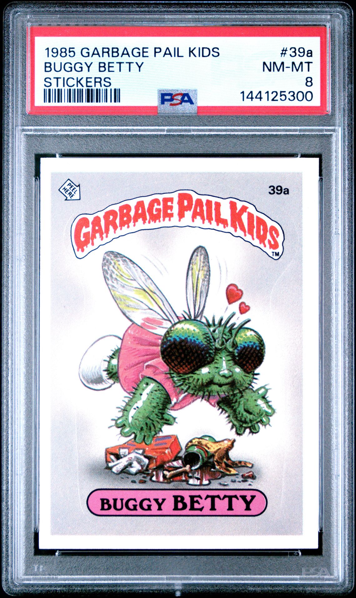1985 Topps GARBAGE PAIL KIDS STICKERS GLOSSY #39A Buggy Betty front