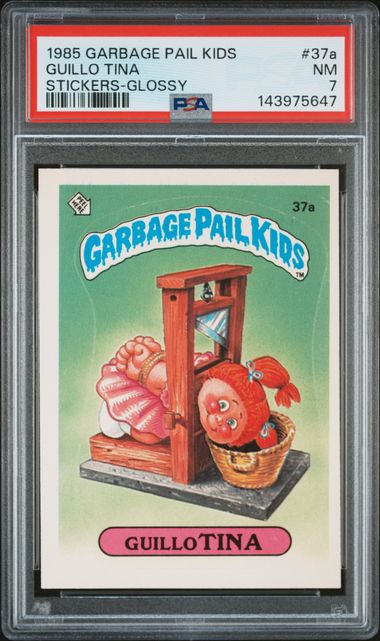 1985 Topps Garbage Pail Kids Series 1 Stickers/Base-Glossy #37A Guillo Tina front