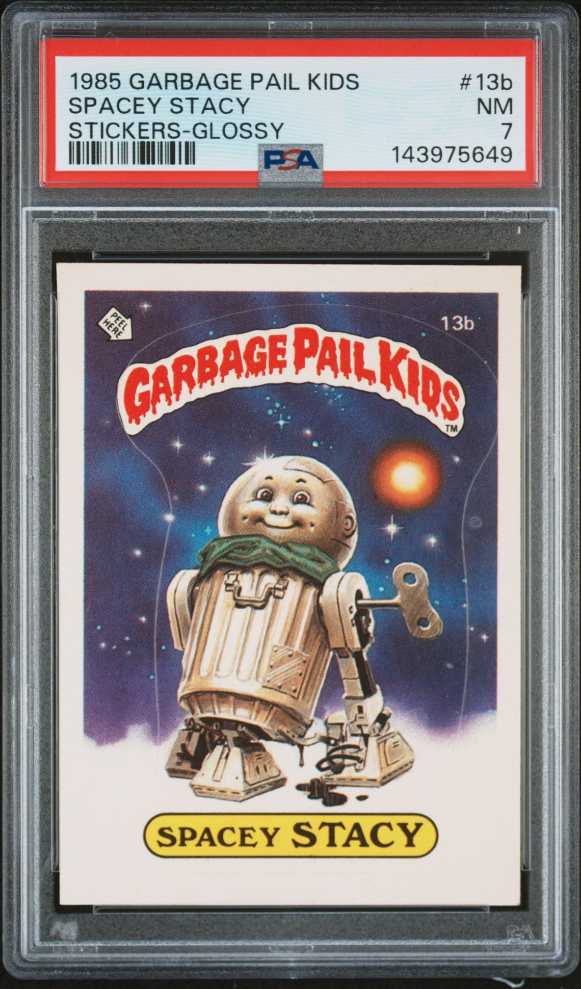 1985 Topps GARBAGE PAIL KIDS STICKERS GLOSSY #13B Spacey Stacy front