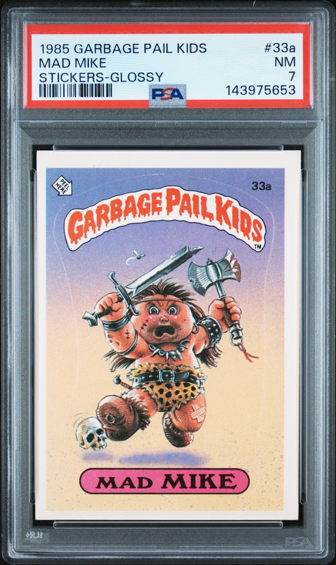 1985 Topps GARBAGE PAIL KIDS STICKERS GLOSSY #33A Mad Mike front