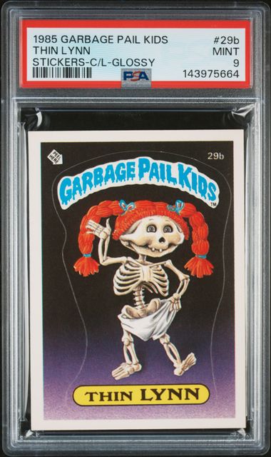 1985 Topps GARBAGE PAIL KIDS STICKERS GLOSSY #29B Thin Lynn front